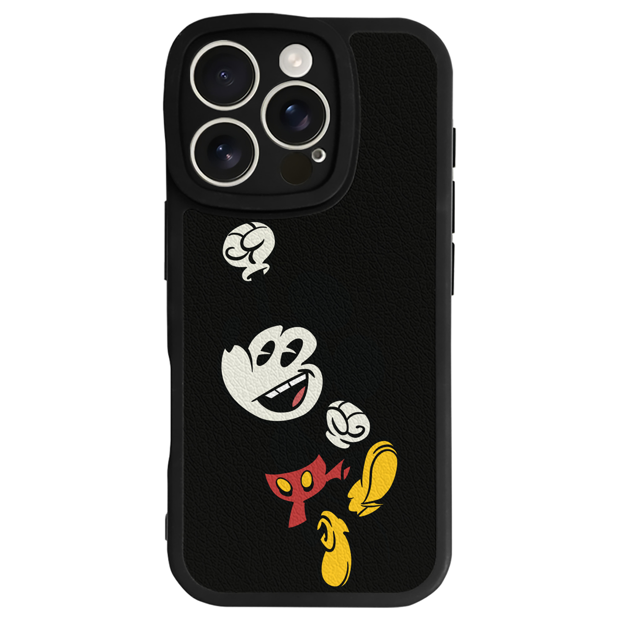 （画像用） ミッキーマウス Mickey Mouse 【iPhone 16シリーズ対応】シリコンスマホケース（レザー調） 材質：シリコン